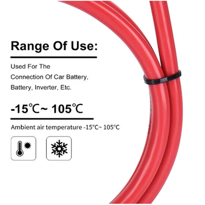 Battery Inverter Cable Set with Terminals 8/6AWG Stranded Copper Cord Solar Power Connection Wire with Lug