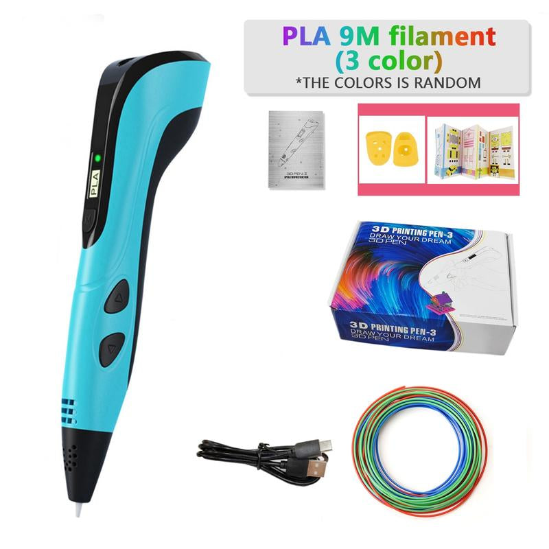 NEW 3D Printing Pen 3D Pen Set for Kids Chidren Child'S Birthday Christmas Creative DIY Gift LCD Display with PLA Filament