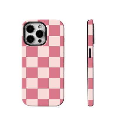 Matte Anti-Slip Checkerboard Phone Case for Iphone17 Air 16 Pro Max 15 14 plus 13 12 11 8 XR XS Anti-Fingerprint and Oil Stain Resistant, Wear-Resistant and Scratch-Resistant, Premium Matte Texture.Wc34