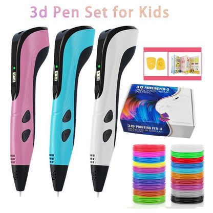 NEW 3D Printing Pen 3D Pen Set for Kids Chidren Child'S Birthday Christmas Creative DIY Gift LCD Display with PLA Filament