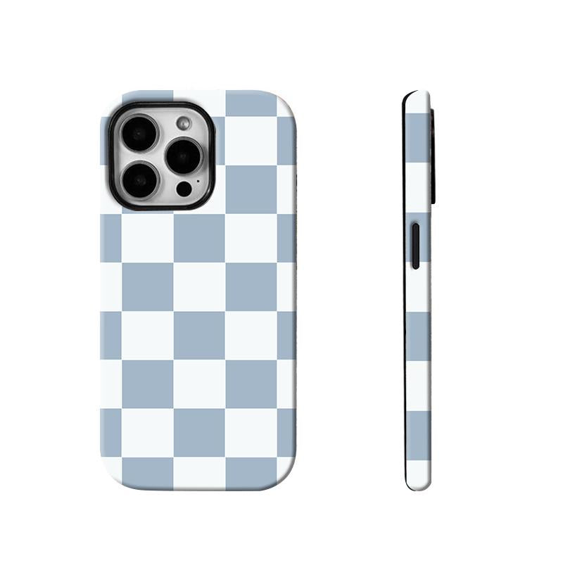 Matte Anti-Slip Checkerboard Phone Case for Iphone17 Air 16 Pro Max 15 14 plus 13 12 11 8 XR XS Anti-Fingerprint and Oil Stain Resistant, Wear-Resistant and Scratch-Resistant, Premium Matte Texture.Wc34