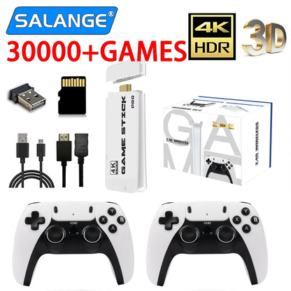 4K Pro Game Stick 64G 30000+ Video Game Console 2.4G Double Wireless Controller 4K Retro Game TV Stick Retro Classic Games
