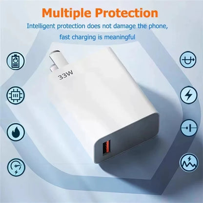 33W USB Charger Fast Charging QC3.0 USB C Type C Cable Wall Phone Charger Adapter for Iphone Huawei Samsung Xiaomi Quick Charge